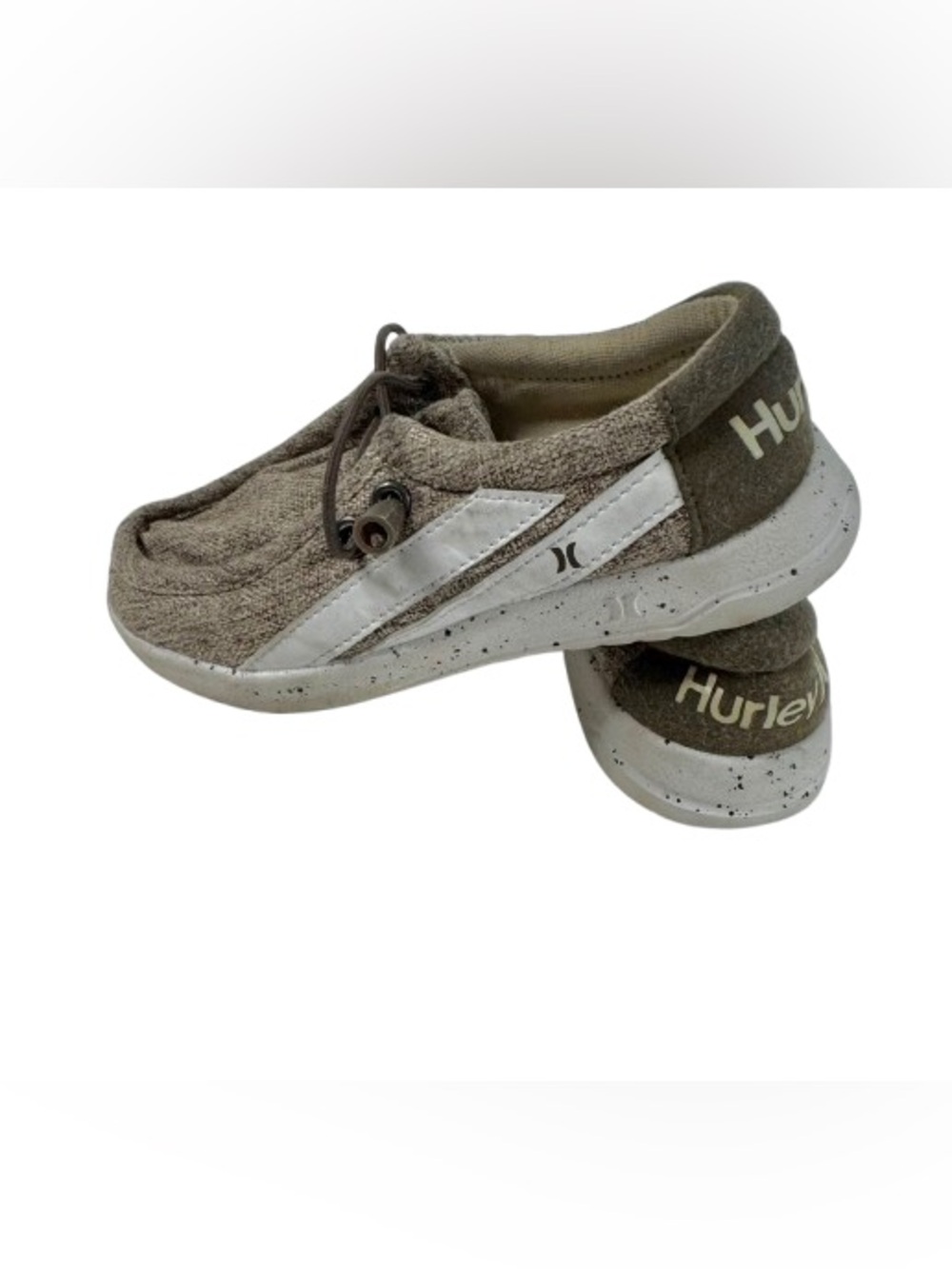 Hurley Kids Tan Slip-On Sneaker with White Stripe